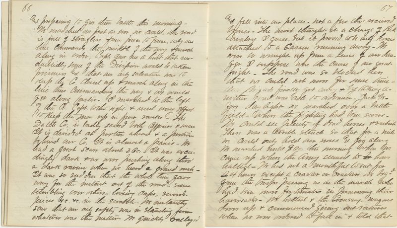 Charles Fay Diary pg. 66-67 Malvern Hill.jpg